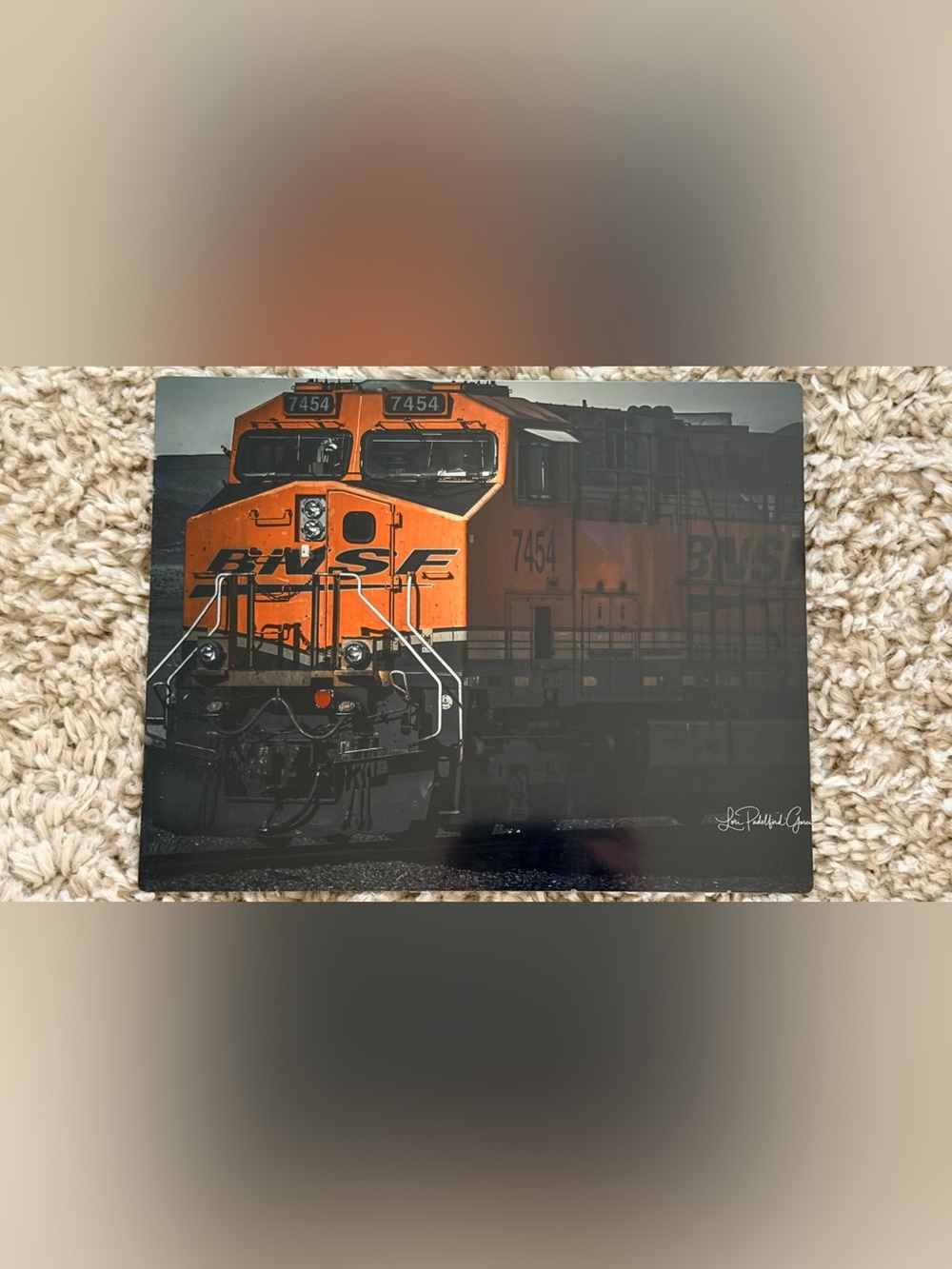 Orange Locomotive Photography Wall Art